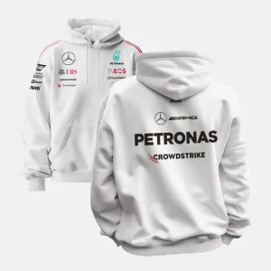 hoodie Unisex Mercedes Benz white II - Imagen 3
