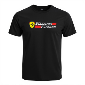 Polera Algodón Ferrari F1 Negra - Imagen 1